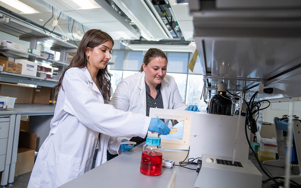 Two women in lab