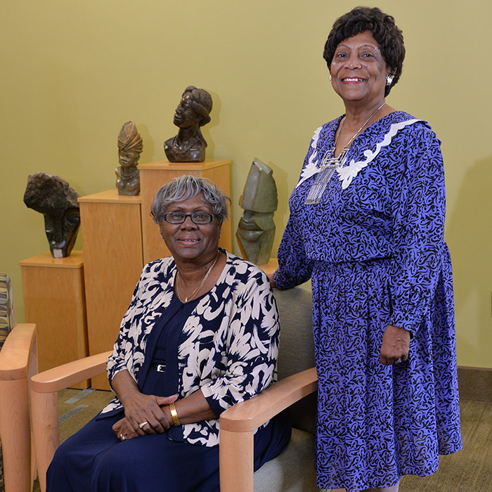 Marvis Barnes on the left and Myra Harris on the right