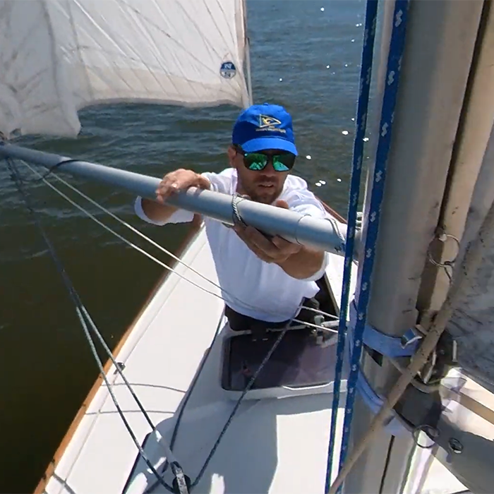 man on a sail boat