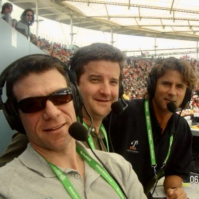 Dave Johnson and fellow broadcasters