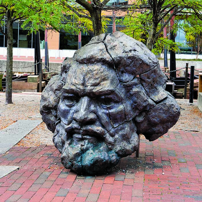 Bronze bust of Frederick Douglass
