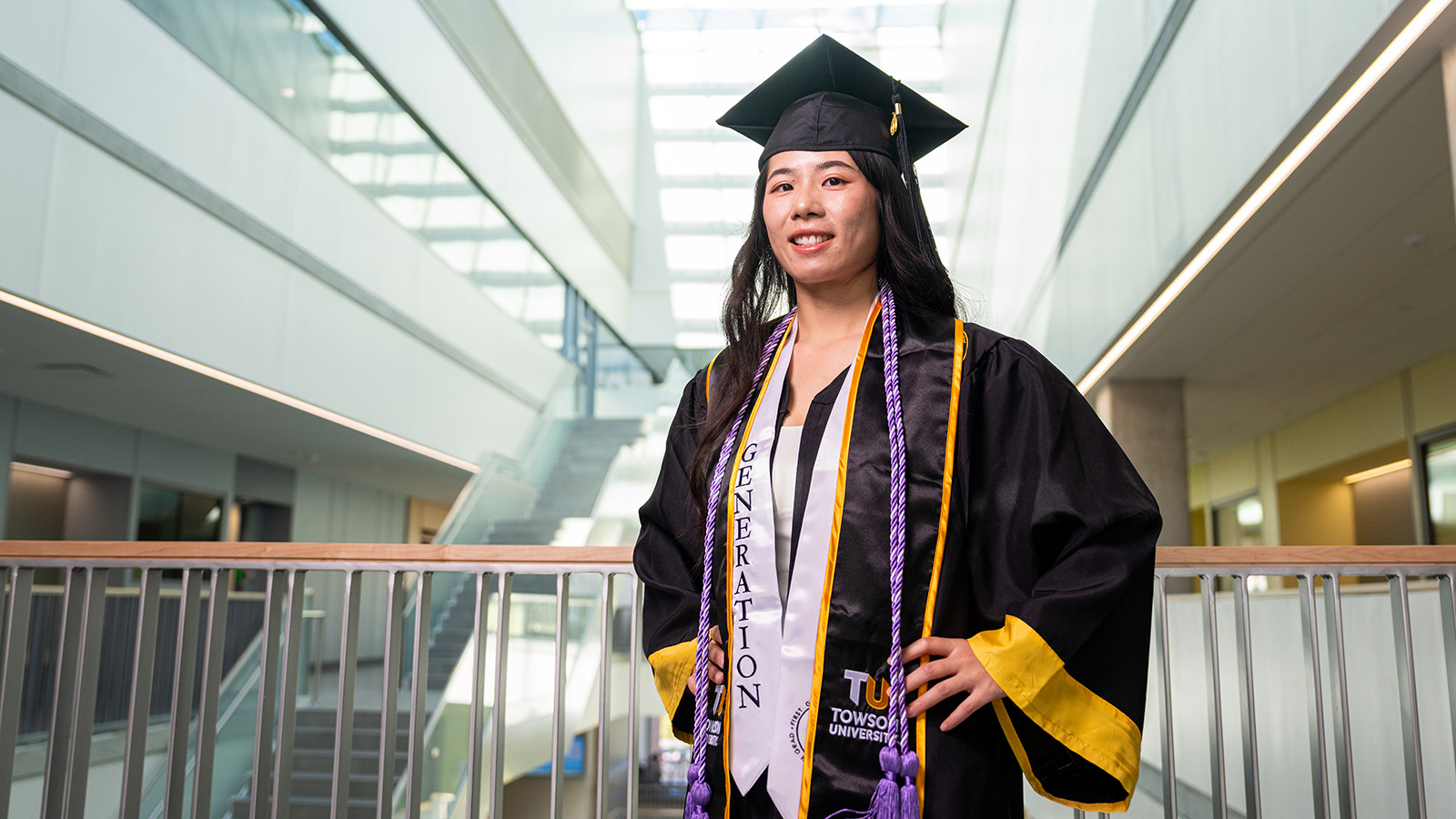 Yanfei Huang Wu in her graduation regalia