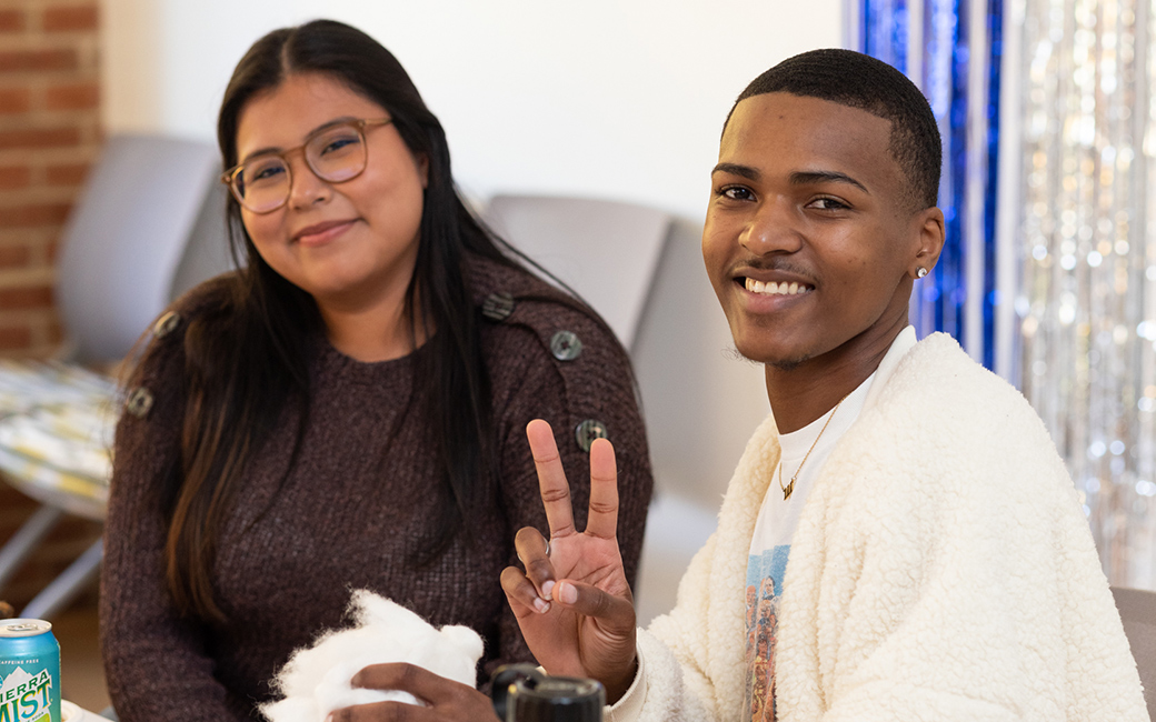  Students make a stuffed TU Votes tiger.