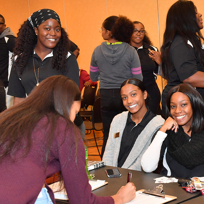 student signs up for SAGE (students achieve goals through education)