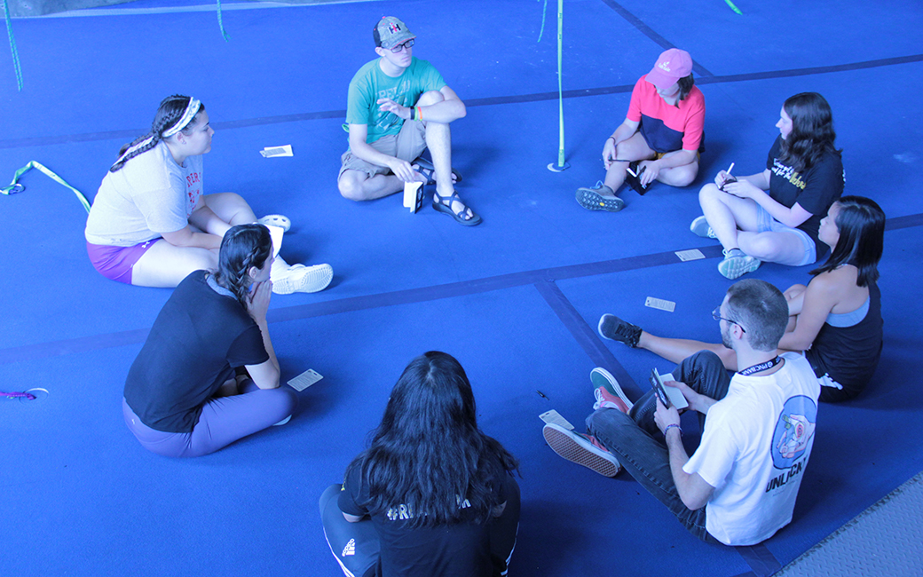 TU student participating on the Challenge Course