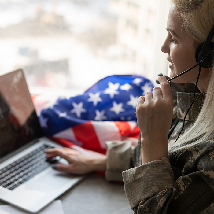 veteran with a laptop