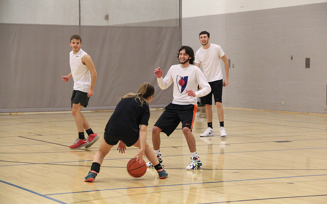 students using gyms in Burdick Hall