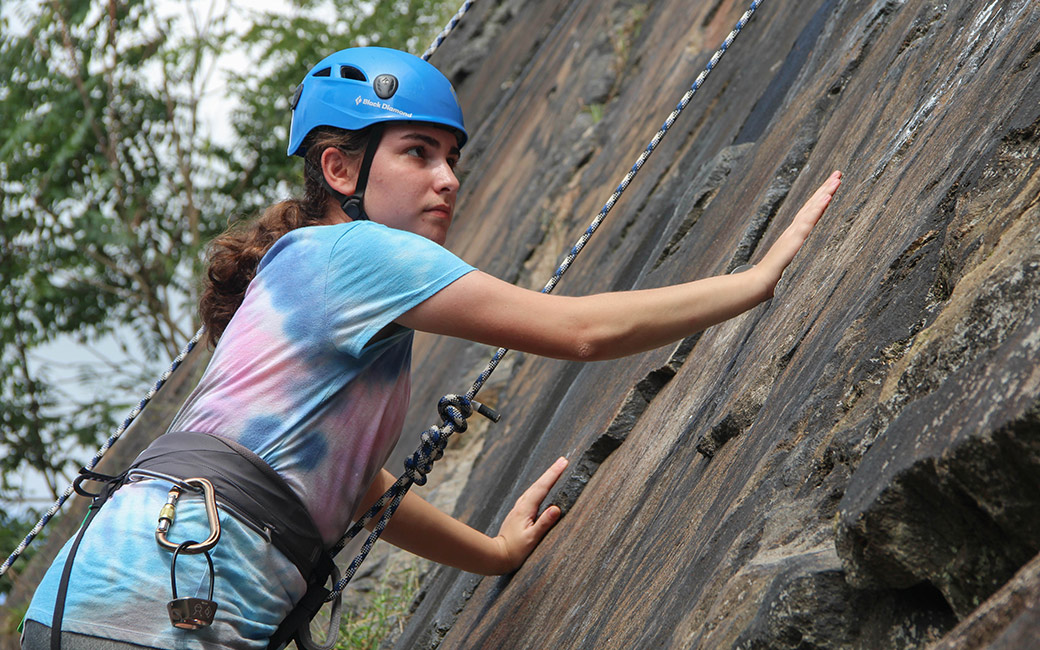 Student climbing