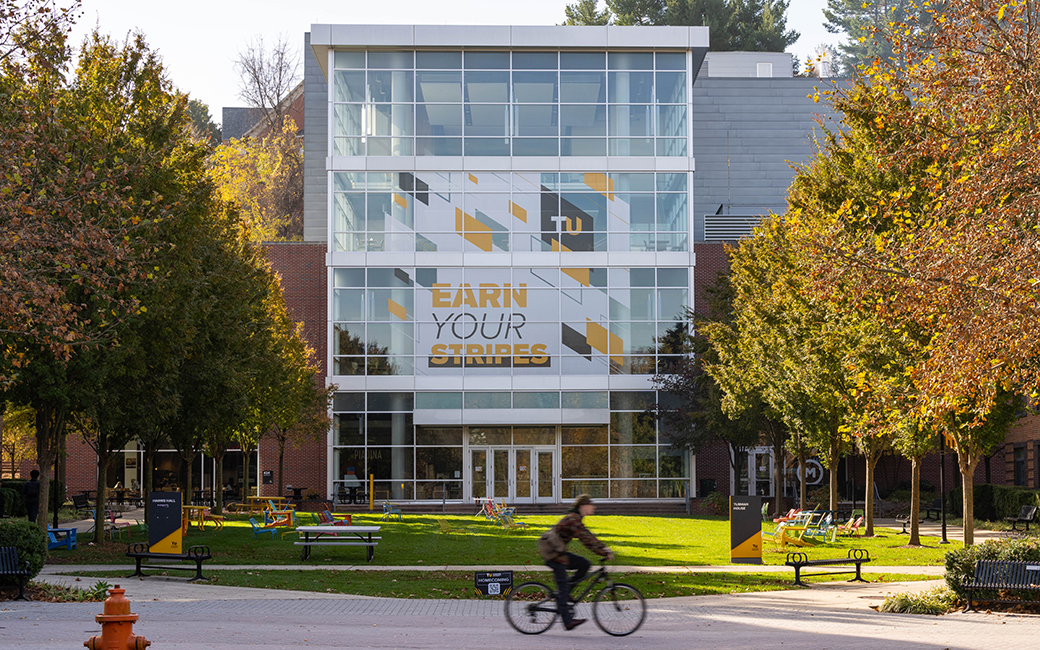 TU student riding bike