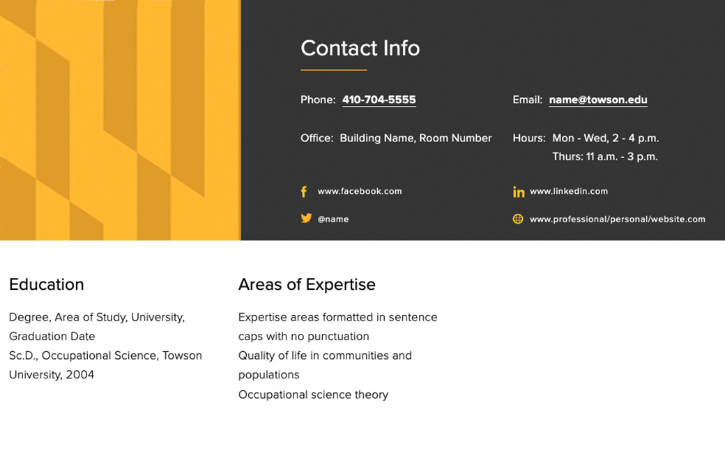 Faculty profile example